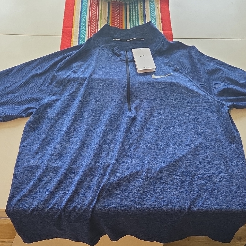 Nike Running DRI-FIT Navy Quarter-Zip Top